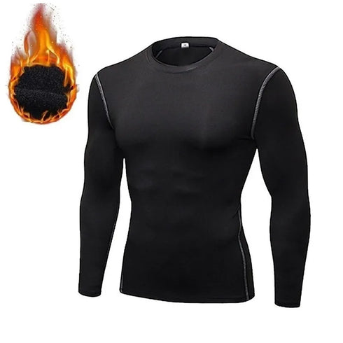 Men Undershirts Thermal Underwear Thin Fleece Elastic Compression Fitness For Winter  Wear