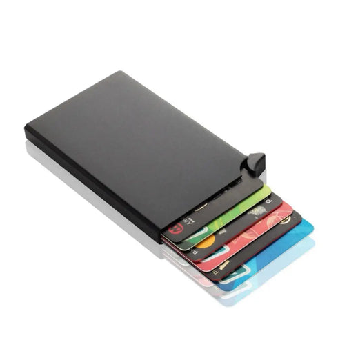 Aluminum Alloy Credit Card Holder Anti-magnetic Automatic RFID Card Case Pop Up Anti-theft Wallet ID Card Protector Purse