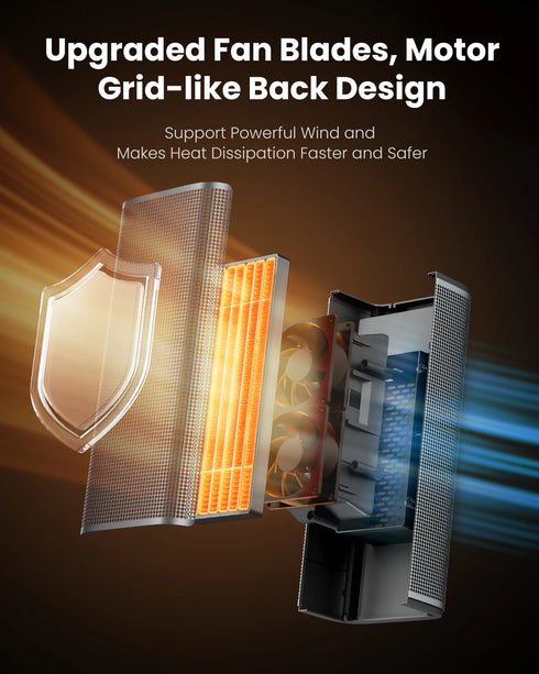 Electric Fan Heater with 3 Speed Settings and Portable Design (1200W-2000W)