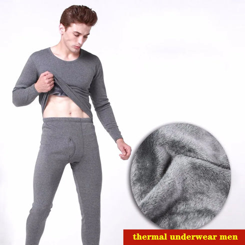 Men's Winter Thermal Underwear Set - Warm Long Johns Top & Pants
