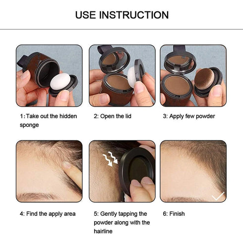 Instant Black Root Touch-Up and Natural Hairline Shadow Filler – Waterproof, Long-Lasting, Easy-to-Apply Powder Formula for Hair Coverage and Density Enhancement – 1 Full-Size Unit