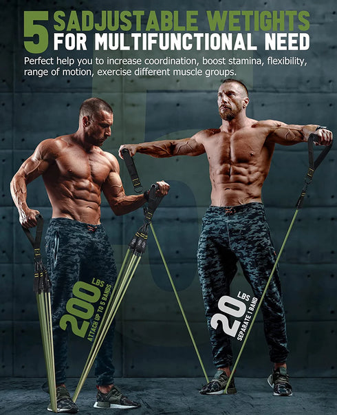 Rope Resistance Band Set – Comprehensive Strength Training Equipment for Full-Body Workout