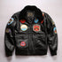 Top Gun G1 Bomber Jacket – Men's Classic Cow Leather Motorcycle Coat with Detachable Lamb Collar