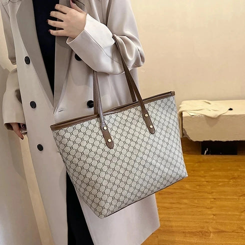 Large Capacity PU Leather Shoulder Tote Bag for Women – Versatile Everyday Handbag