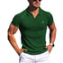 New Men's Elastic Polo Shirt-Summer Turn Down Collar Top