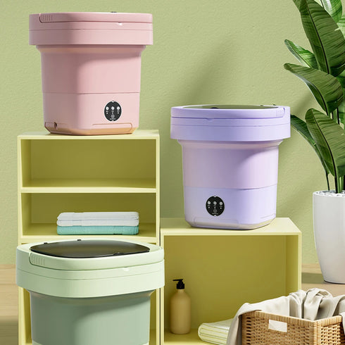 6L-11L Portable Washing Machine-Ultrasonic Mini Washer Folding Large Capacity Clothes Spin Dryer Bucket