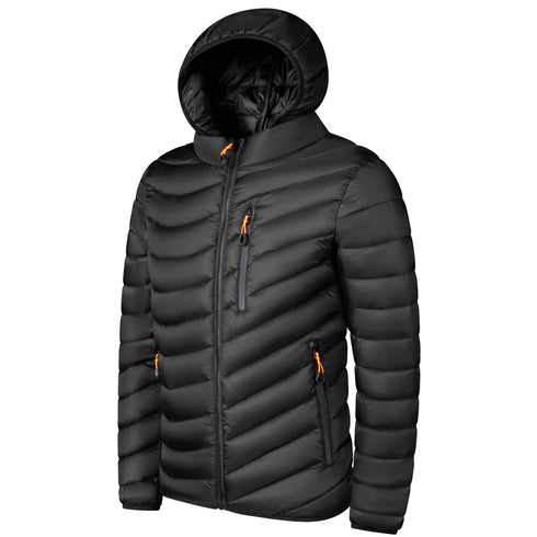 Men’s Lightweight Hooded Parka – Cotton-Padded Windbreaker Jacket for Winter