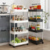 3/4 Tier Rolling Utility Cart – Slim Movable Storage Rack for Kitchen, Bathroom & Livingroom