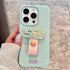 Korean Cute 3D Dog, Cat, and Rabbit Finger Ring Support Phone Case for iPhone - Full Coverage with Anti-Fingerprint & Non-Slip Features