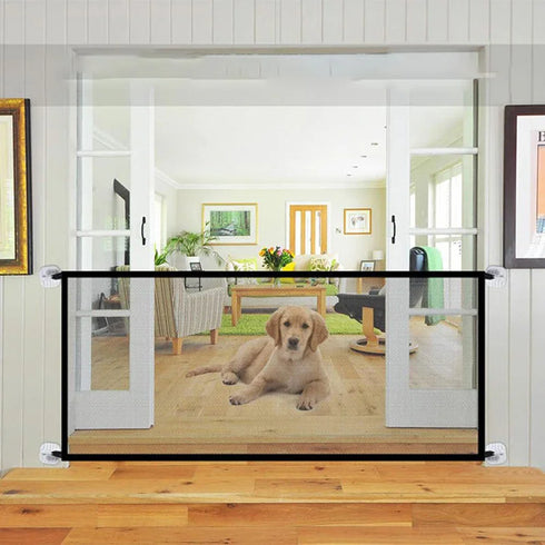 Pet Supplies Foldable Mesh Dog Gate Child Baby Playpen Isolation Barrier Puppy Kitten Dog Fence Security Enclosure Net Door