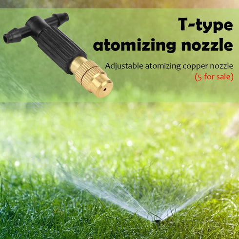 Outdoor Misting Cooling System - PVC Garden Irrigation Watering with Brass Atomizer, Adjustable Micro Sprinklers