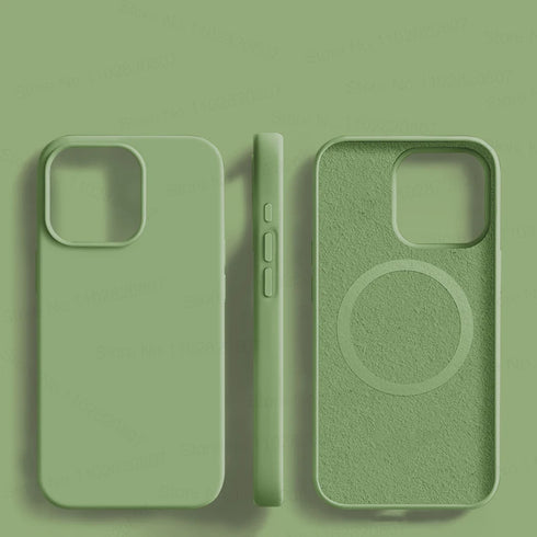 Liquid Silicone Magnetic Cases For iPhone 15 14 11 13 12 Pro Max Plus For Magsafe Case Wireless Charge Cover Phone Accessories