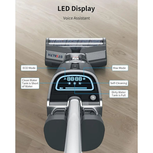 Cordless Wet Dry Vacuum Cleaner - Smart 3in1 Hardwood Floor Mop with Self Cleaning