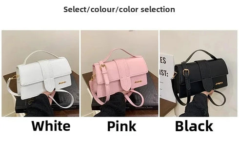 Unisex Small Square PU Leather Crossbody Bag – Versatile Single Shoulder Satchel for Spring 2025