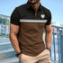Men's summer beach T-shirt, striped printed casual polo, new fashion