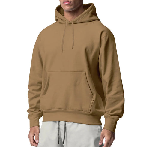 Men's Casual Hooded Sweatshirt – Full Sleeve, Solid Polyester, Comfortable and Fashionable Style
