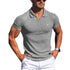 New Men's Elastic Polo Shirt-Summer Turn Down Collar Top