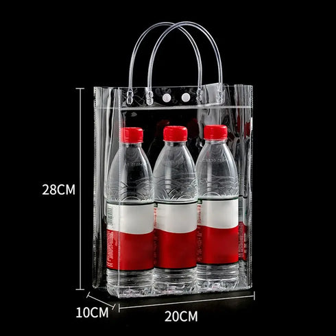 Durable Transparent PVC Handbag Large Capacity Multi-purpose Candy Bag Plastic Gift Jelly Bag Outing Travel Hiking Bag