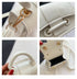 Women’s PU Leather Chain Shoulder Bag – Ribbon Buckle Square Crossbody Handbag for Parties