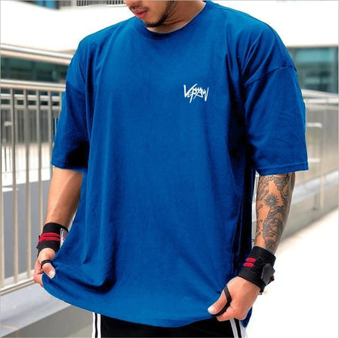New Summer Large Cotton T Shirt for Men-Casual Half Sleeve Shirt