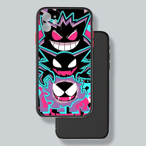 Pokémon Gengar For iPhone 15 Ultra 14 13 12 11 Mini XS XR X 8 7 Pro Max Plus Frosted Translucent Phone Case