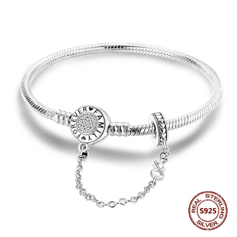 925 Sterling Silver Heart Charm Bracelet with AAA Zircon – Trendy and Elegant Jewelry for Women, Perfect for Parties & Special Occasions