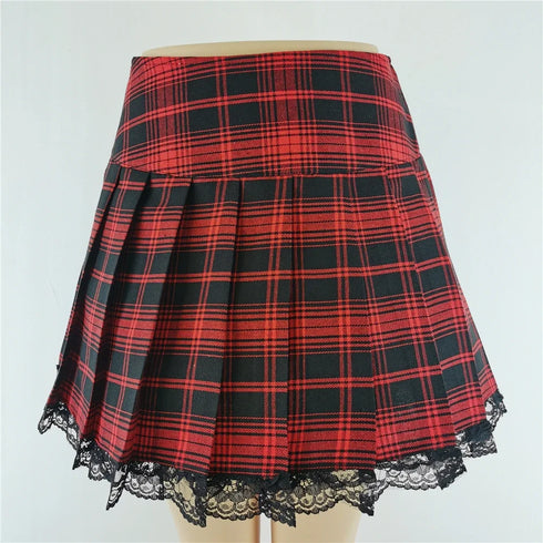 Punk Style Lace-Up Mini Skirt - Edgy A-Line Design for All Seasons