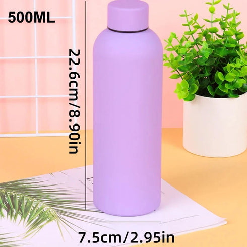 500/750ml Stainless Steel Water Bottle-Small Mouth Thermos Cup