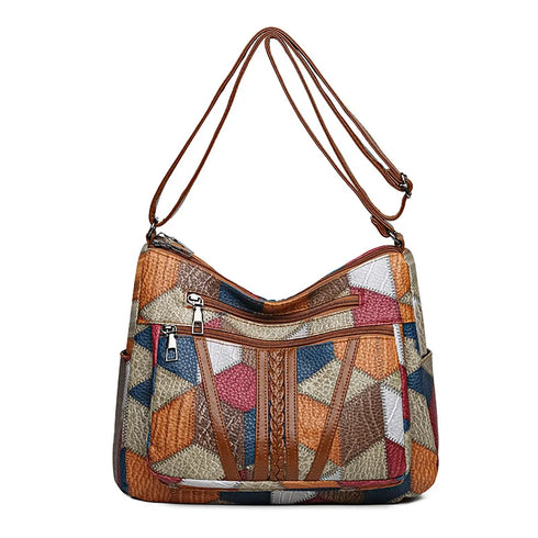 Women’s Vintage PU Leather Crossbody Bag – Multi-Pocket Casual Shoulder Handbag