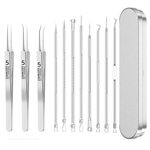 4–11 Piece Ingrown Hair and Blackhead Removal Tool Set – Professional Acne Extractor Needles and Pore Cleansing Kit for Deep Facial Skin Care