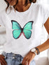 Short Sleeve Casual Fashion T Shirts for Women-Summer Print Top