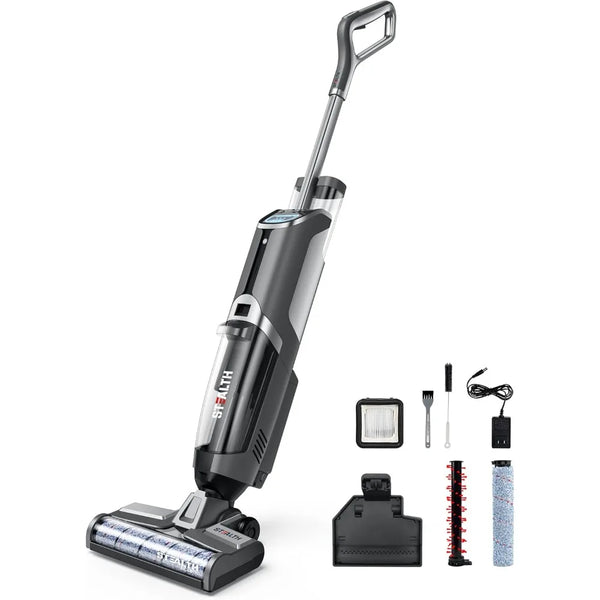 Cordless Wet Dry Vacuum Cleaner - Smart 3in1 Hardwood Floor Mop with Self Cleaning