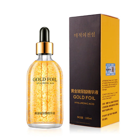 100ml 24K Gold Hyaluronic Acid & Nicotinamide Face Serum – Anti-Aging, Whitening, Moisturizing, Collagen-Boosting Skin Care for Fine Line Repair and Lifting