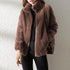 Women's Winter Coral Fleece Warm Jacket – Stand Collar, Thick Plush Overcoat with Zipper & Pockets