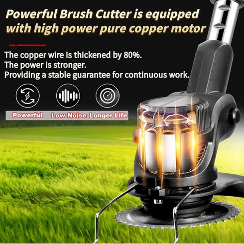 Electric Cordless String Trimmer Weed Wacker - Height Adjustable Weed Eater Grass Trimmer with Battery & Charger