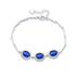 925 Sterling Silver Blue Zircon Bracelet – Luxury Oval Egg-Shaped Design for Wome