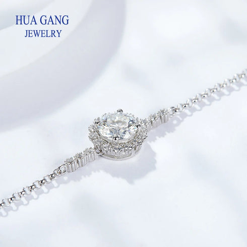 1ct D Color Moissanite Bracelet – 925 Sterling Silver Jewelry for Women & Teen Girls