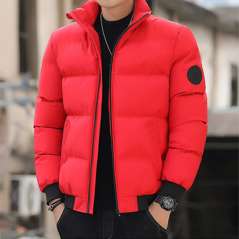 Men's Winter Thick Warm Parka – Stylish Cotton Windbreaker Jacket with Stand Collar