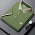Men’s Casual Knit Polo Shirt – Anti-Wrinkle Polyester, Short Sleeve, Embroidered Detail