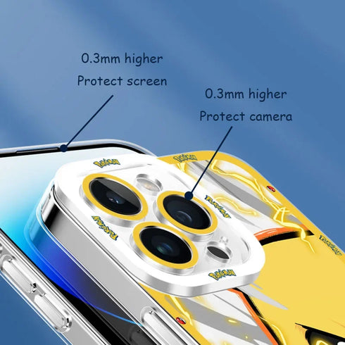 Luxury Pokemon Silicone Case for iPhone 15, 14, 13, 12, 11 Pro Max, XR, XS, X, 8, 7, SE