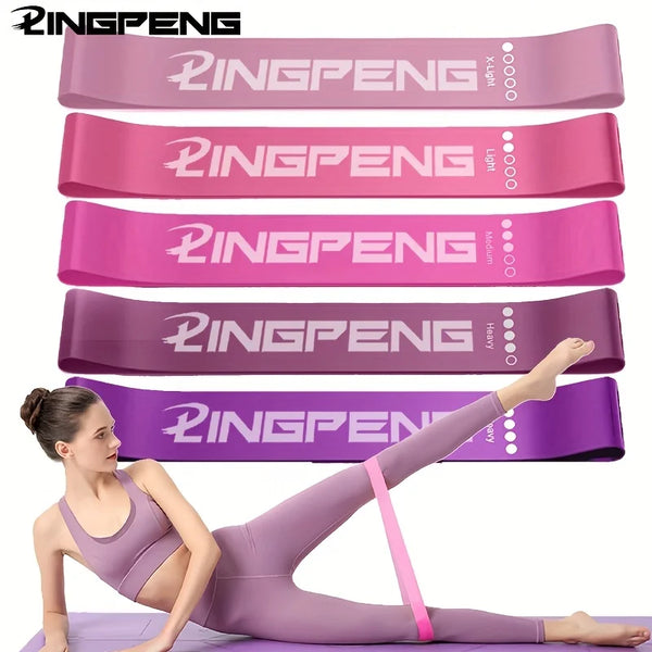 Yoga Resistance Bands Set – 5 Elastic Rubber Bands for Fitness, Pilates, and Exercise Training