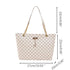 Large Capacity Soft PU Leather Tote Bag for Women – Geometric Texture Casual Shoulder Handbag