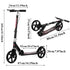 Portable Big Wheels Kick Scooter - Foldable with Adjustable Handlebars & Dual Braking System