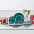 12-Piece Green Marble Porcelain Dinnerware Set – Plates and Bowls for 4, Premium Round Kitchen Dish Set, Microwave & Dishwasher Safe