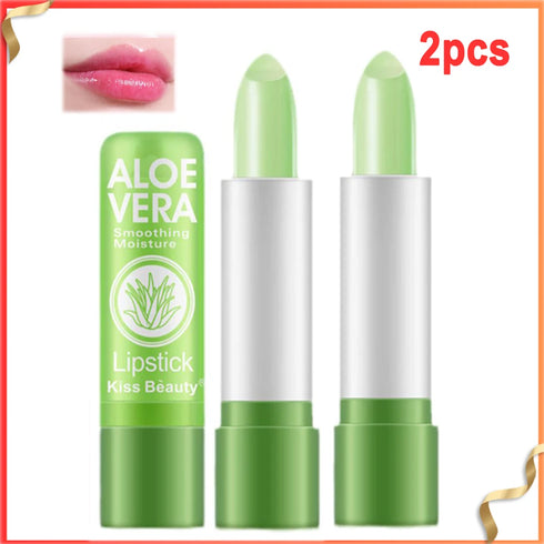 Color Changing Aloe Vera Lipstick – 2pcs, Moisturizing, Long-Lasting, Net Weight 3.5g