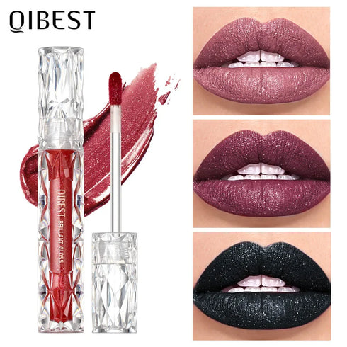 QIBEST Diamond Glitter Liquid Lipstick – Long-Lasting, Moisturizing & Waterproof Shimmer Lip Gloss