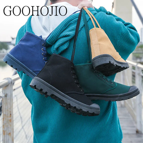 Waterproof Men's Casual Sneaker: Lace-up Canvas Shoes