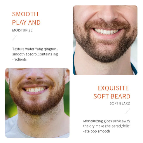 Natural Men Beard Growth Roller Kit Men's Beard Growth Oil Nourishing Enhancer Beard Oil Spray Anti Hair Loss With Beard Roller