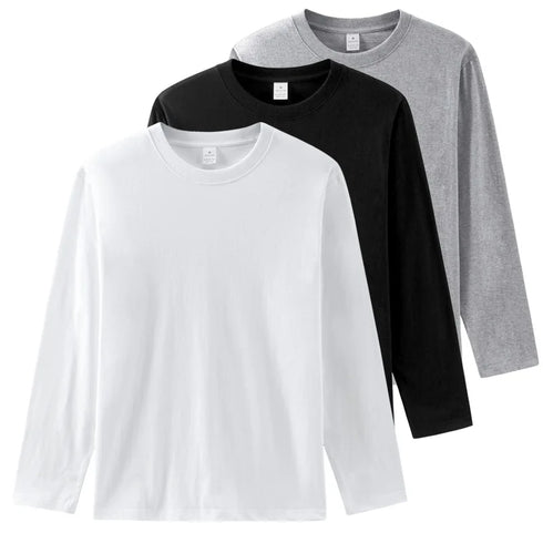 2024 Long Sleeve Men's T Shirt-Solid Color Cotton Tops