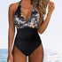 Women's One Piece Set Backless Swimsuit-Puch Up Solid Print Bathing Suit